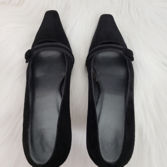 Stuart Weitzman Online Black Suede heel pump 90s y2k - Picture 7 of 9